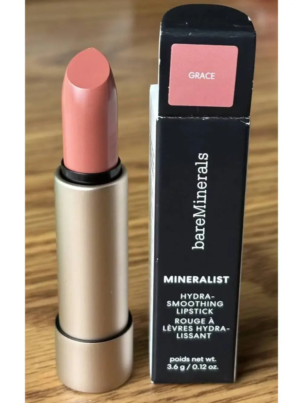 bareMinerals Mineralist Hydra-Smoothing Lipstick in Grace, 0.12oz, New